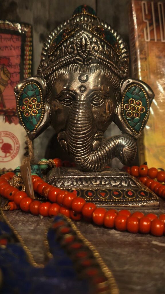 Ganesha Ornament with Red Beads Necklacein Good Karma Shop Bali