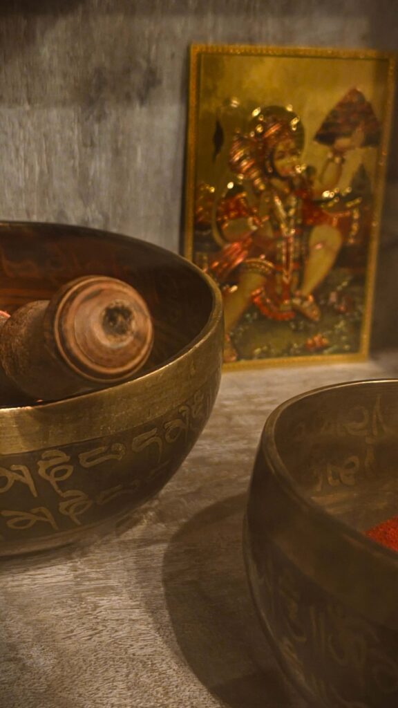 Tibeten Singing Bowls display in Good Karma Shop Seminyak 108 Studio