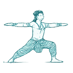 Warrior 2 Yoga Pose Icon for Hatha Class