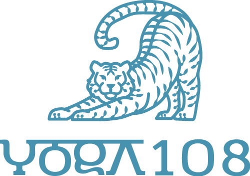 Yoga 108 Logo With Tiger in Blue